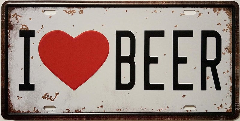 ERLOOD Drink Good Beer with Good Friends Metal Retro Vintage Tin Sign Bar Wall Decor Poster 12 X 8 Inches LOVE BEER