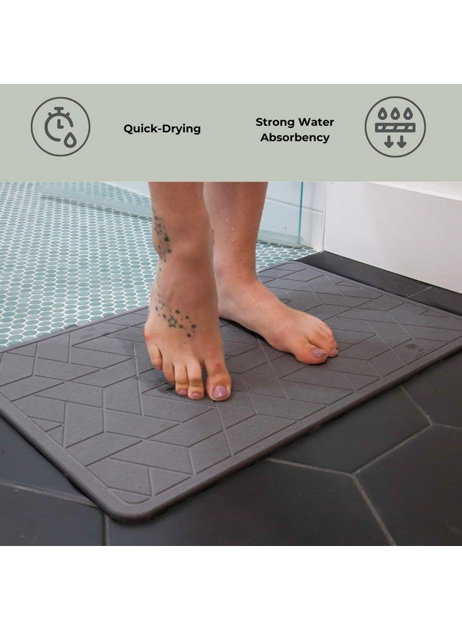 ME MOTHER EARTH ME MOTHER EARTH Quick Dry Diatomaceous Earth Floor Stone Bath and Kitchen Dish Drying Mat, Bathroom Non-Slip Shower Mat, Super Absorbent Pad, Eco Friendly, Easy to Clean, Sustainable, Dark Grey  - Image 3