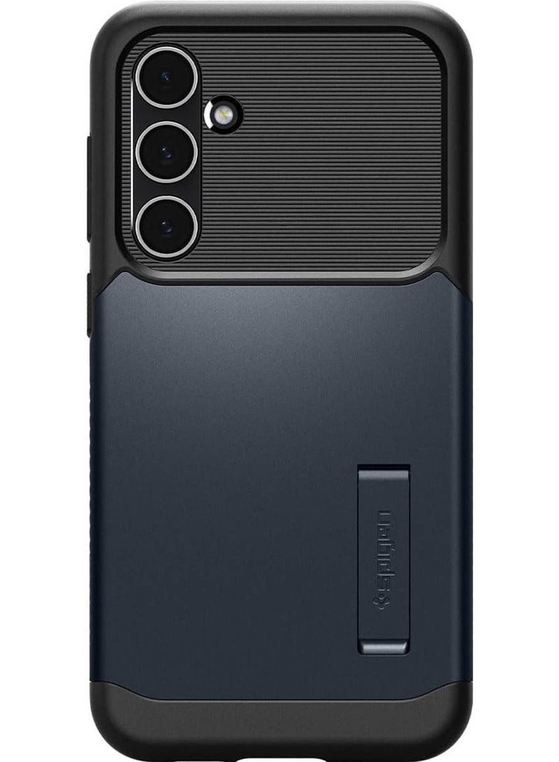 Spigen Slim Armor for Samsung Galaxy S23 FE Case Cover with Kickstand - Metal Slate - Image 4