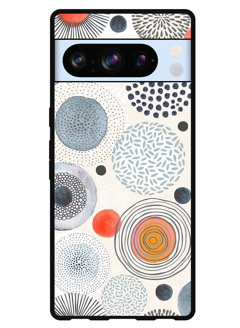 Theodor Protective Case Anti Scratch Shock Proof Bumper Cover For Google Pixel 8 Pro Circle Patterns Colourful - Image 1