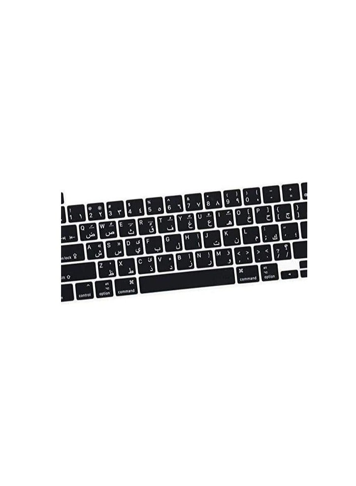Arabic/English Silicone Keyboard Cover for MacBook Pro 16" – Black, Ultra-Thin Protective Keyboard Skin with Bilingual Layout - Image 2
