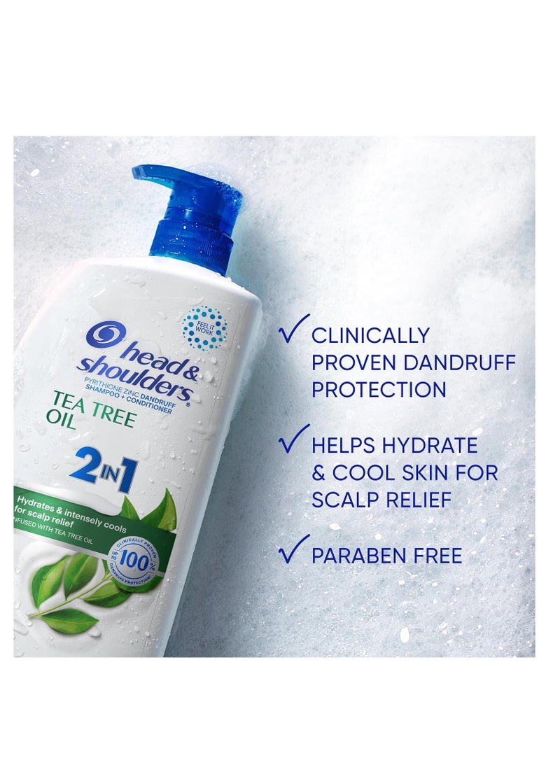 Head & Shoulders Head & Shoulders 2 in 1 Dandruff Shampoo and Conditioner, Anti-Dandruff Treatment, Tea Tree Oil for Daily Use, 32.1 oz Each, Twin Pack  - Image 3