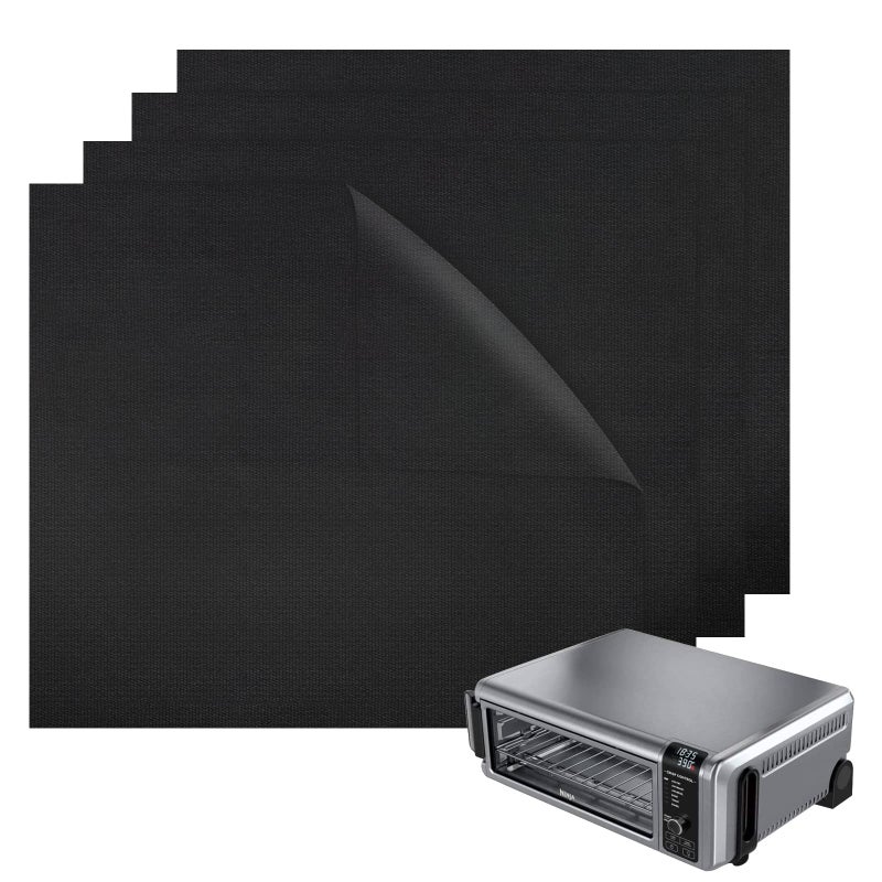 BYKITCHEN BYKITCHEN Air Fryer Oven Liners 11x12 Inches Set of 4 Reusable Toaster Oven Liners Compatible with Ninja Flip Up SP101 SP201 SP301 Air Fry Oven Cuisinart Breville Toaster Oven and More 