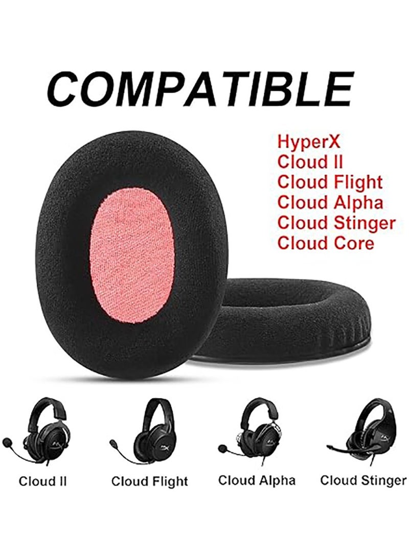 Generic - وسائد أذن بديلة لسماعات الرأس اللاسلكية HyperX Cloud II/2 Cloud Alpha Cloud Stinger وسائد أذن بديلة لسماعات الرأس اللاسلكية HyperX Cloud II/2 Cloud Alpha Cloud Stinger وسائد أذن بديلة لسماعات الرأس اللاسلكية HyperX مصنوعة من إسفنج الذاكرة الناعم وقماش مخملي مريح - Image 1