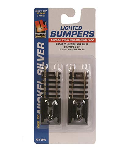 Life-Like Trains Life Like Code 100 Nickel Lighted Bumper Toy (2 Pack), Silver - Image 2