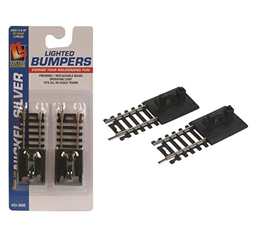 Life-Like Trains Life Like Code 100 Nickel Lighted Bumper Toy (2 Pack), Silver - Image 3