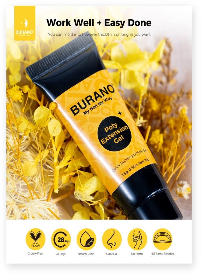 BURANO Poly Extension Gel Nail Kit, 6 Colors Nail Poly Nails Builder Gel Set for Beginner & Professional Using, DIY Starter Kit Nail Art Gift (04 Pink Glitter) - Image 5