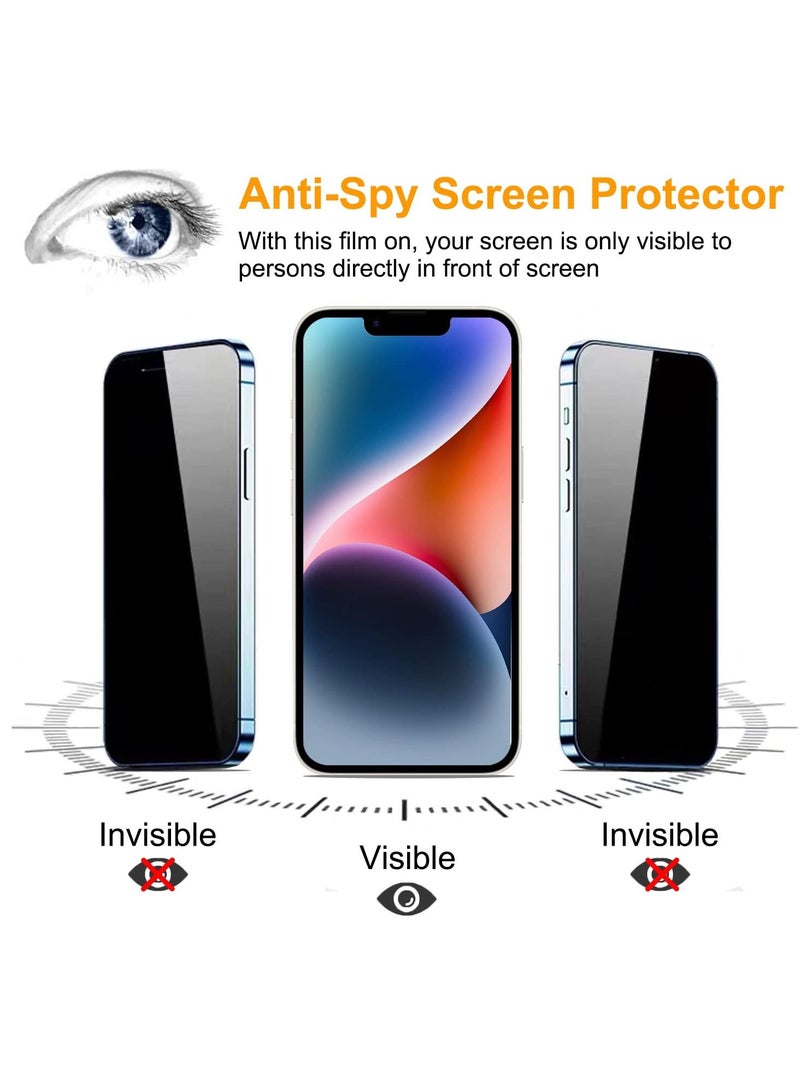 SYOSI 2+2 Pack,Compatible with iPhone 14 Plus Privacy Screen Protector with Camera Lens Protector Full Coverage Anti-Spy Tempered Glass Film Easy Installation Bubble Free for iPhone 14 Plus [6.7 inch] - Image 2