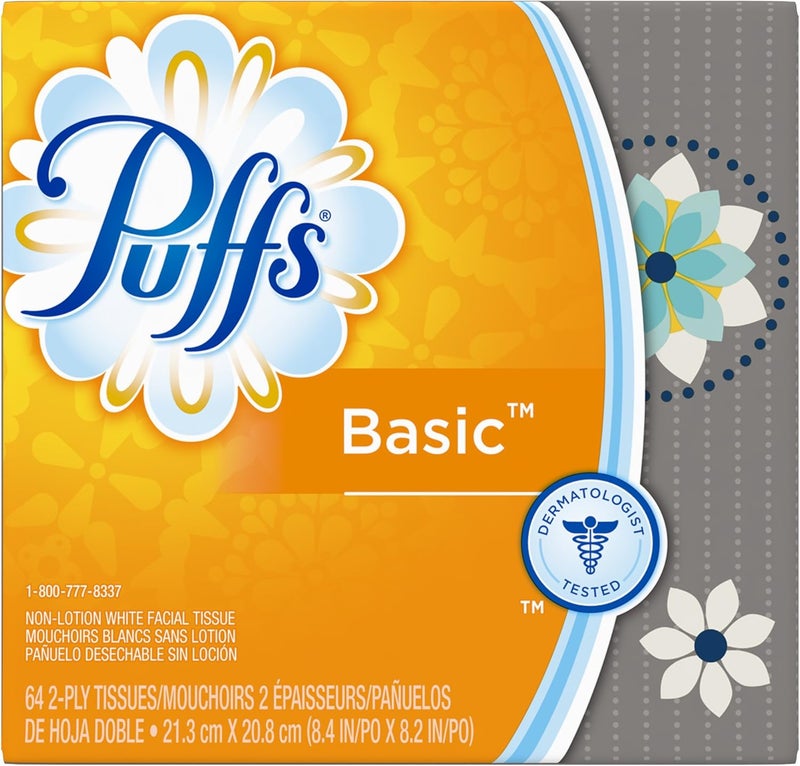 Puffs Basic Facial Tissues 64 Count 1 Cube Box 64 Tissues In Box - Image 1