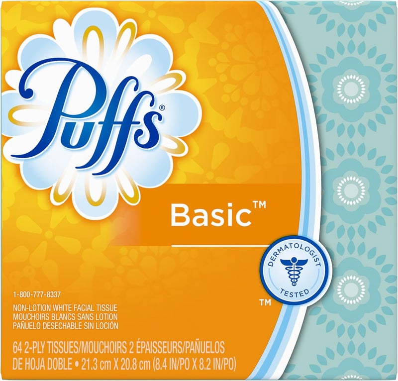 Puffs Basic Facial Tissues 64 Count 1 Cube Box 64 Tissues In Box - Image 4