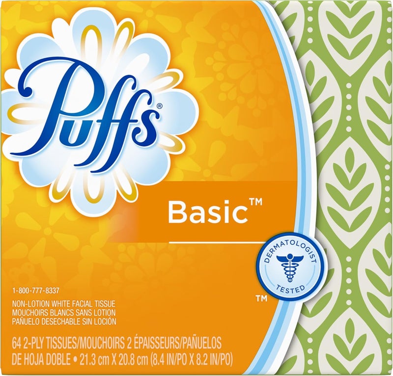 Puffs Basic Facial Tissues 64 Count 1 Cube Box 64 Tissues In Box - Image 5