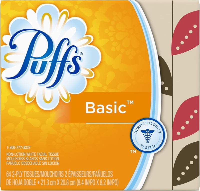 Puffs Basic Facial Tissues 64 Count 1 Cube Box 64 Tissues In Box - Image 3