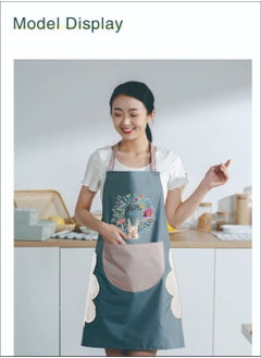 XiuWoo 3-Pack Adjustable Waterproof Kitchen Cooking Aprons with Sleeves 1 Pair Blue Rabbit  - Image 4