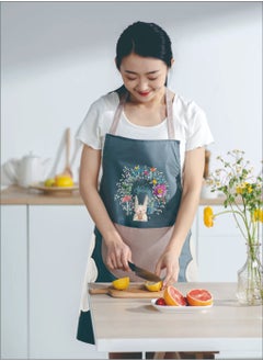 XiuWoo 3-Pack Adjustable Waterproof Kitchen Cooking Aprons with Sleeves 1 Pair Blue Rabbit  - Image 3