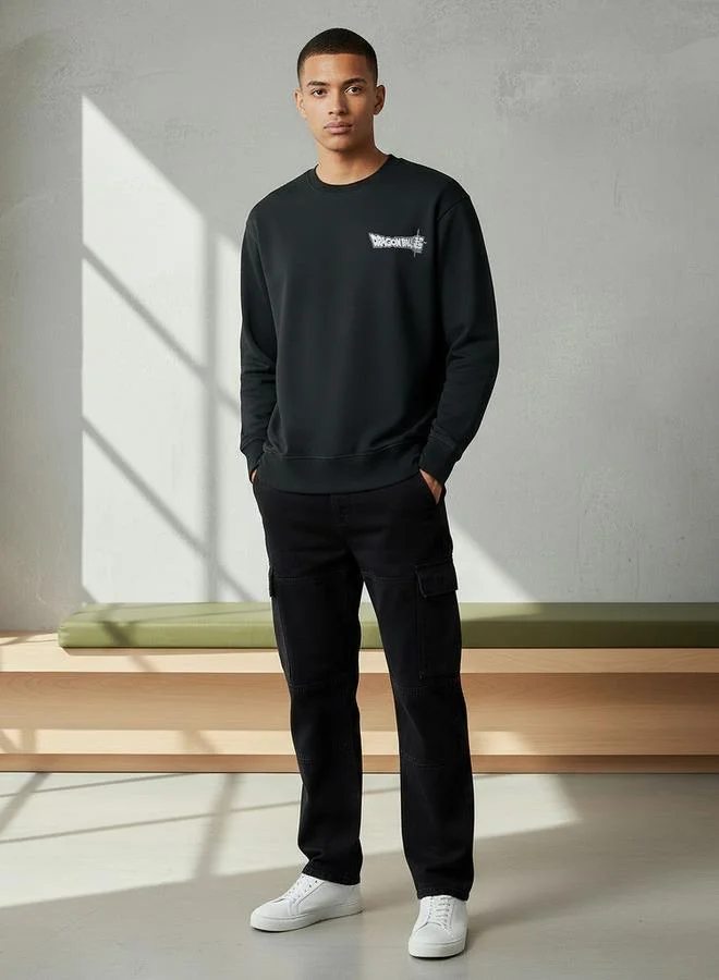 اس بي كاركترز Men Regular Fit Dragon Ball Print Sweatshirt