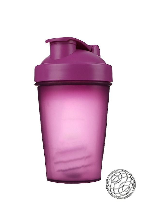 Generic - Protein Shaker Bottle Blender Leakproof Cup, Plastic BPA Free Sport Water Bottle with Stainless Whisk Blender Ball, Fitness Water Bottle 400 ML (Purple) - Image 1