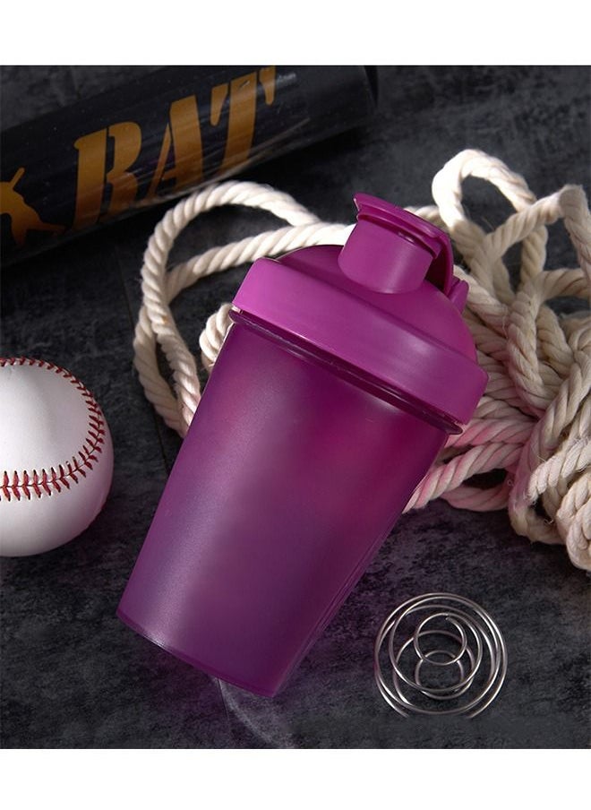 Generic - Protein Shaker Bottle Blender Leakproof Cup, Plastic BPA Free Sport Water Bottle with Stainless Whisk Blender Ball, Fitness Water Bottle 400 ML (Purple) - Image 1