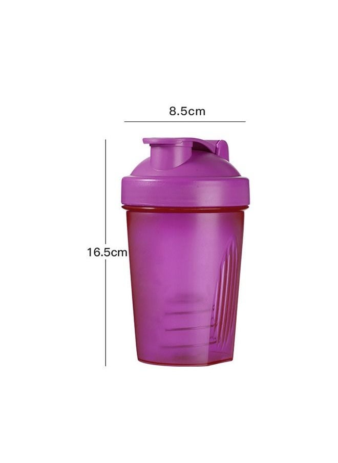 Generic - Protein Shaker Bottle Blender Leakproof Cup, Plastic BPA Free Sport Water Bottle with Stainless Whisk Blender Ball, Fitness Water Bottle 400 ML (Purple) - Image 1