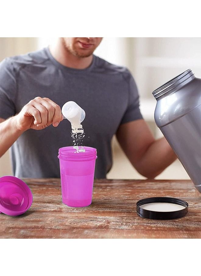 Generic - Protein Shaker Bottle Blender Leakproof Cup, Plastic BPA Free Sport Water Bottle with Stainless Whisk Blender Ball, Fitness Water Bottle 400 ML (Purple) - Image 1