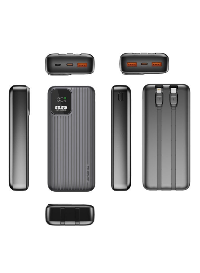 Starfire Power Bank, 20000mAh Portable Charger with Built-In USB-C & Lightning Cables, 22.5W Fast Charging, PD20W, LED Display, for iPhone, Samsung and More - Image 2