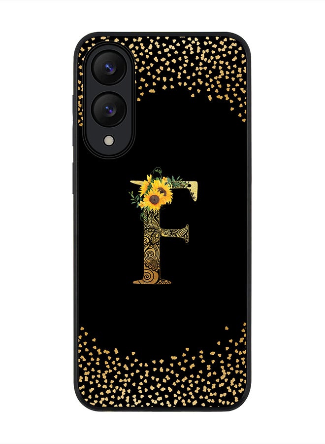 Stylizedd For Samsung Galaxy S25 Edge Case,Slim fit Camera Protection, Shockproof Thin Phone cover  - Custom Floral Monogram - F ( Black )