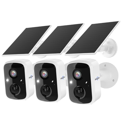 Hiseeu Solar Camera Security Outdoor, 3 Pack 100% Wireless 3K 4MP Surveillance Indoor WiFi Smart Cameras for Home Security Outside, PIR/AI Motion Detection, Waterproof, Color Night Vision, 2-Way Audio - Image 1