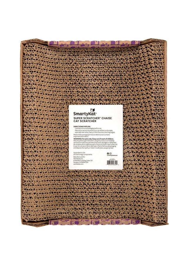 SmartyKat - SmartyKat Super Scratcher Chaise Corrugated Cat Scratcher, Catnip Infusion Technology - Brown, One Size - Image 1