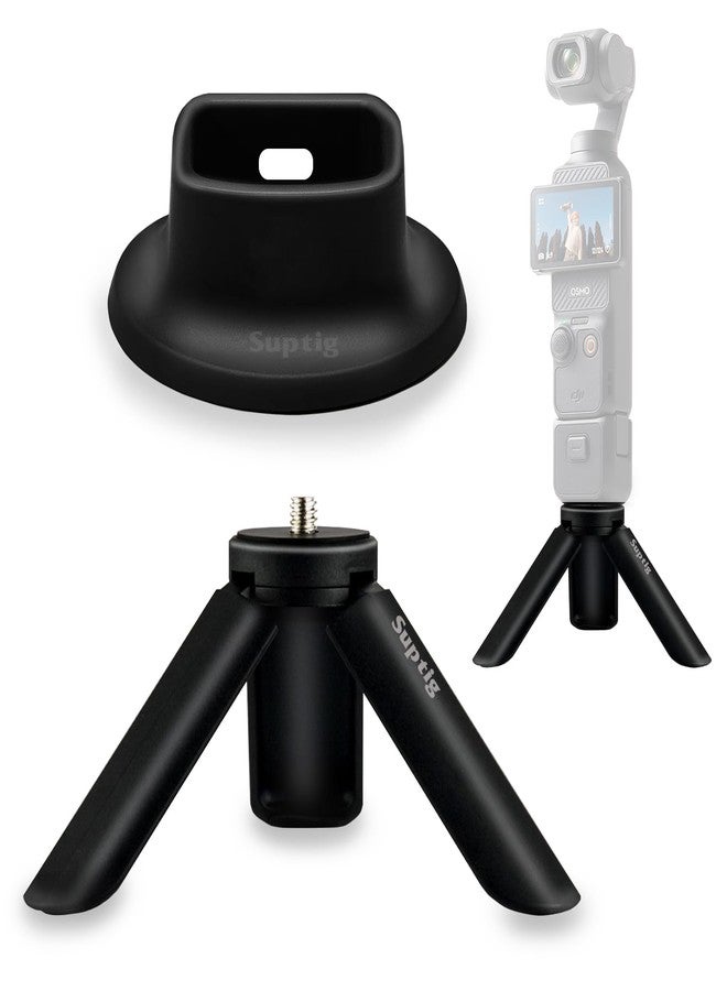 Suptig Tripod Mount, Silicone Non-Slip Desktop Mount for DJI Osmo Pocket 3, Osmo Pocket 3 Accessories(Black) - Image 1