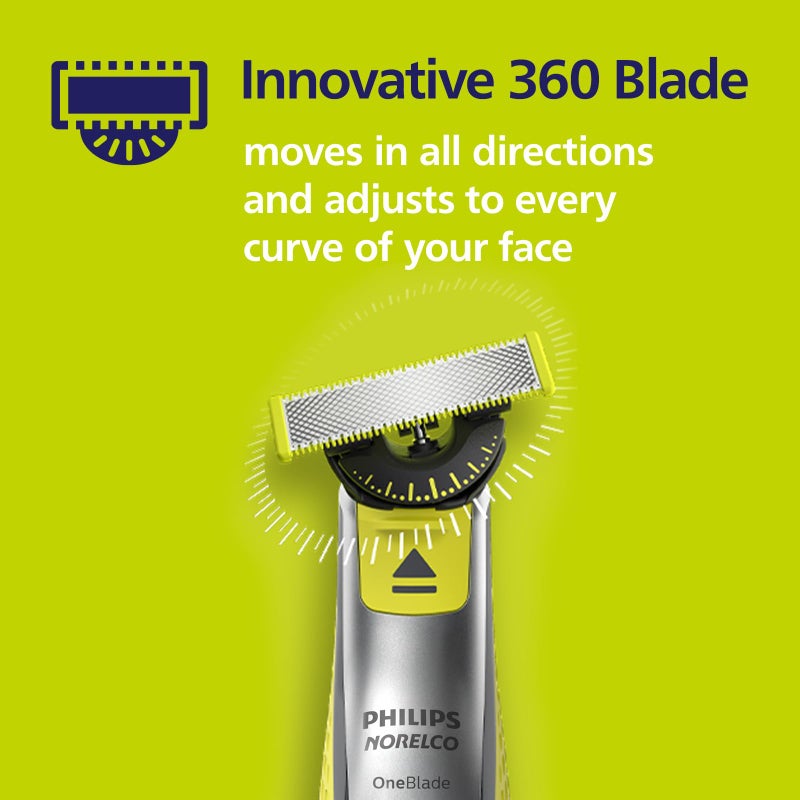 Norelco Philips Norelco OneBlade 360 Blades, Genuine Replacement Blades for OneBlade Electric Shaver and Trimmer, Durable Stainless Steel, Trim, Edge and Shave, 3 Pack, QP430/80 - Image 5