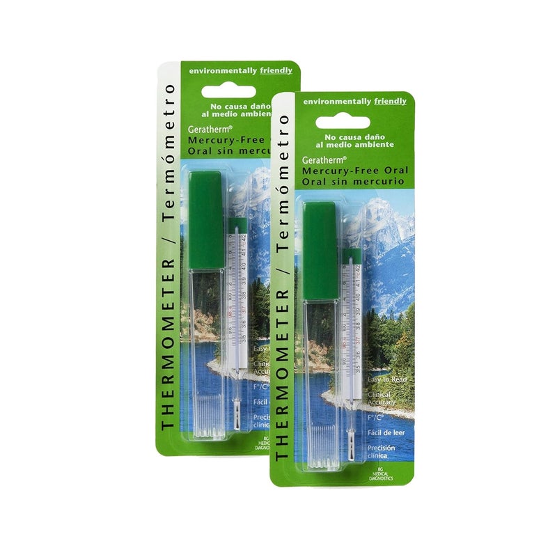 Geratherm Mercury Free Oral Glass Thermometer, Pack of 2 - Image 1