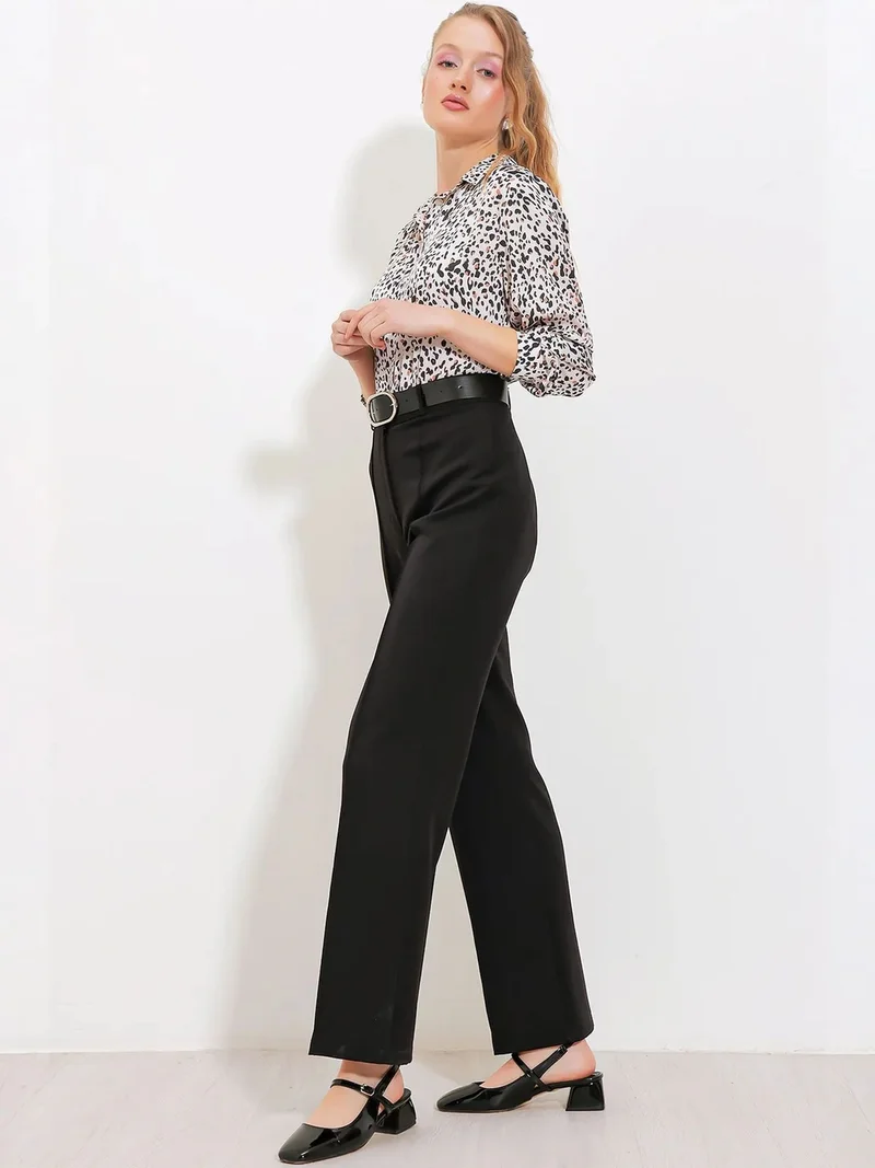 بيغ دارت BDART High Waist Straight Leg Crepe Pants