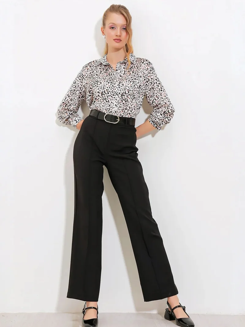 بيغ دارت BDART High Waist Straight Leg Crepe Pants