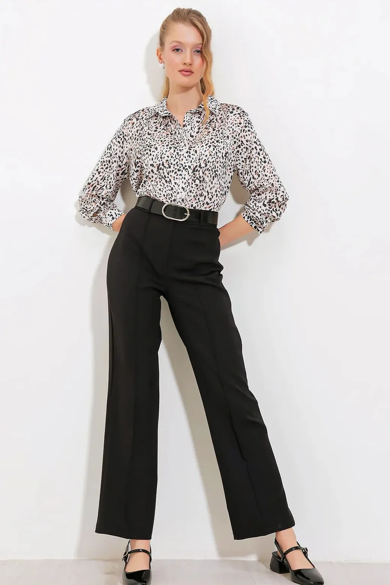 BDART High Waist Straight Leg Crepe Pants