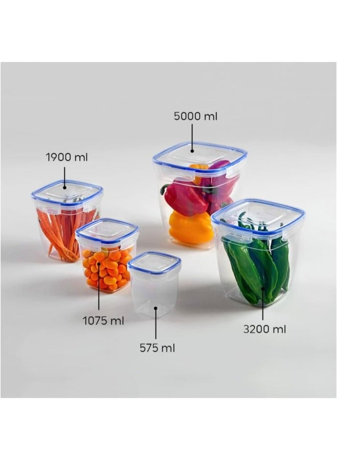 Dunya Plastik Dunia Fresh & Lock Blue Square 1-Piece Container for Refrigerator with Airtight Lid - Storage Solution - BPA-Free | Lead-Free - Image 5