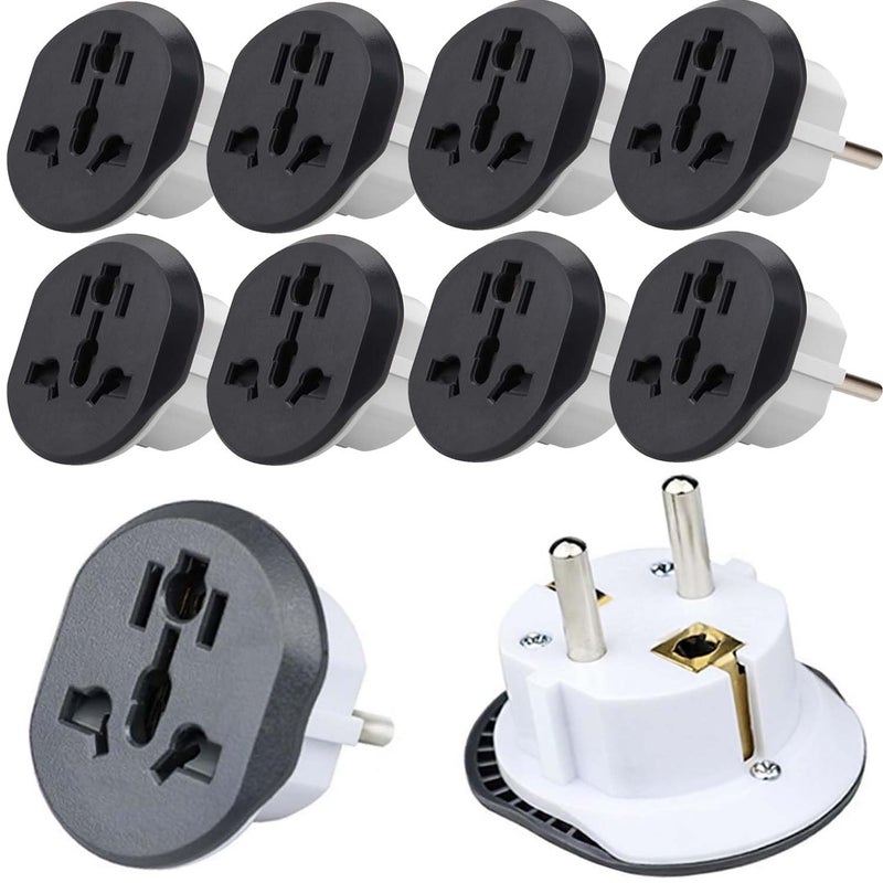 MANGO 5 Pcs Uk to Eu Plug Adapter 3Pin to 2Pin Electric Switch 16A 250V EU Converter Universal EU Plug AU US UK CN to EU Adapter European Travel Switch Socket