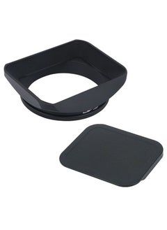 62mm Square Metal Screw-in Mount Lens Hood Shade with Cap for 62mm Canon Nikon Sony Leica Leitz Carl Zeiss Voigtlander Nikkor Panasonic Fujifilm Olympus Lens and Other 62mm Filter Thread Lens