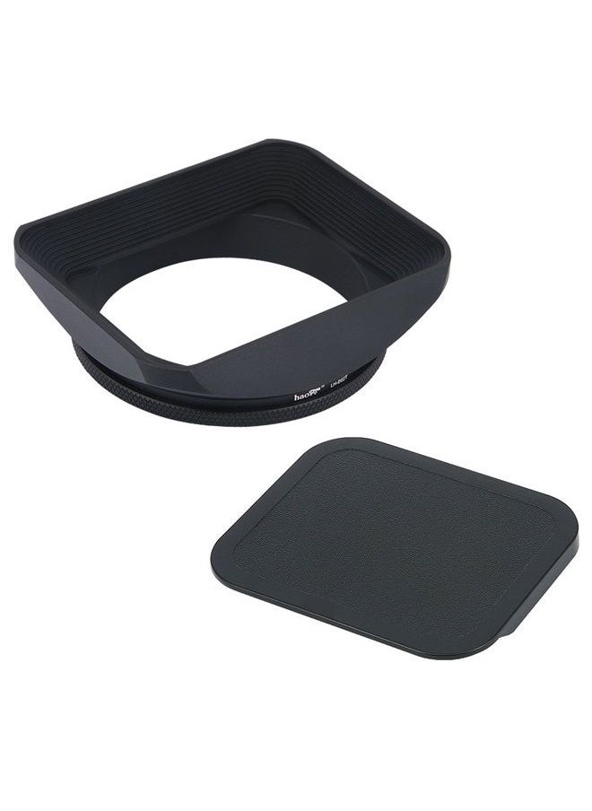 Haoge - 62mm Square Metal Screw-in Mount Lens Hood Shade with Cap for 62mm Canon Nikon Sony Leica Leitz Carl Zeiss Voigtlander Nikkor Panasonic Fujifilm Olympus Lens and Other 62mm Filter Thread Lens - Image 1