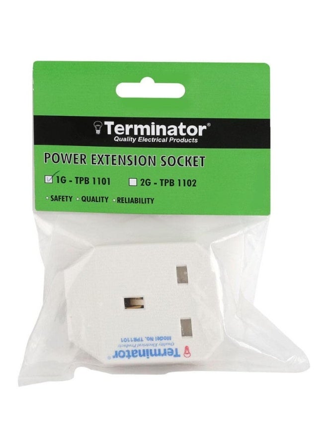 Terminator Terminator 1-Way UK Power Extension Socket with 2 Meter Cable - Single Gang Wall Extension Lead - Image 2