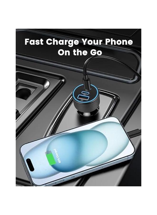 USB C Car Charger, 3-Port 67W Dual USB-C & USB-A Car Power Adapter PD/QC Fast Charging Lighter for iPhone 16/15/14/13/12/11/Pro Max, iPad, Samsung Galaxy S25 S24/S23/S22/S21, Pixel, Android - Image 5