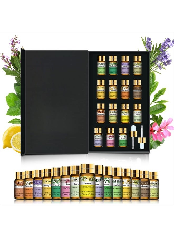 PHATOIL Essential Oils Gift Set 15 x 5ml, Pure Essential Oil Aromatherapy Oil for Skin Care, Hair Care, Bath, Ideal for Humidifier, Diffuser, Relax - Image 2