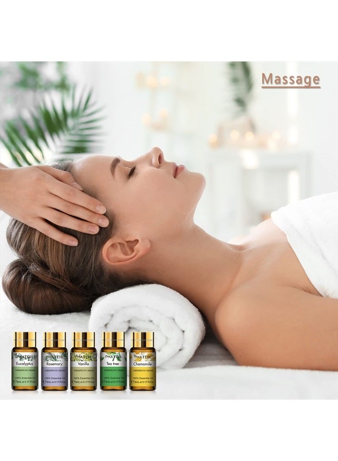 PHATOIL Essential Oils Gift Set 15 x 5ml, Pure Essential Oil Aromatherapy Oil for Skin Care, Hair Care, Bath, Ideal for Humidifier, Diffuser, Relax - Image 5