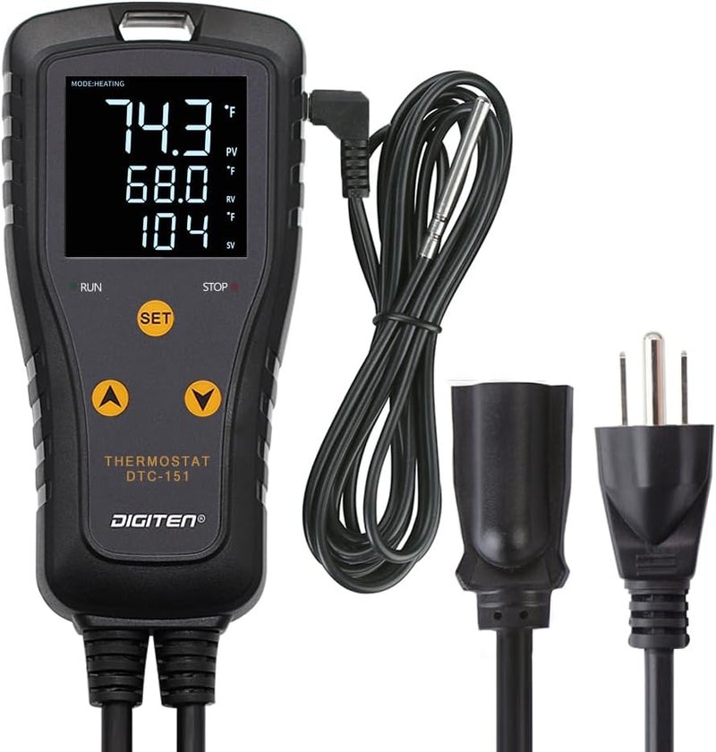 SENSTREE Digital Temperature Controller Simple Stage Thermostat Outlet Heating & Cooling Mode for Chest Freezer Refrigerator Homebrew Fermenter Greenhouse 110V 15A 1650W - Image 1