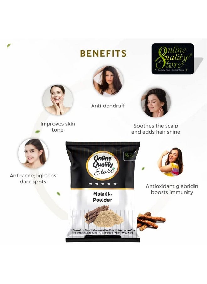 Online Quality Store - Licorice (Mulethi) Powder |Yashtimadhu Powder,Liquorice Powder |Glycyrrhiza Glabra Powder |Pure Mulethi Powder For Face,Body,Skin, & Hair |Natural Pure Mulethi Powder Best For Hair And Skin Care ,100G - Image 1