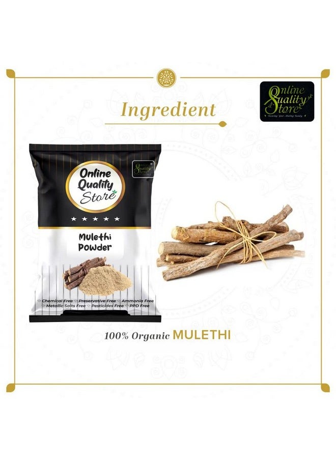 Online Quality Store - Licorice (Mulethi) Powder |Yashtimadhu Powder,Liquorice Powder |Glycyrrhiza Glabra Powder |Pure Mulethi Powder For Face,Body,Skin, & Hair |Natural Pure Mulethi Powder Best For Hair And Skin Care ,100G - Image 1