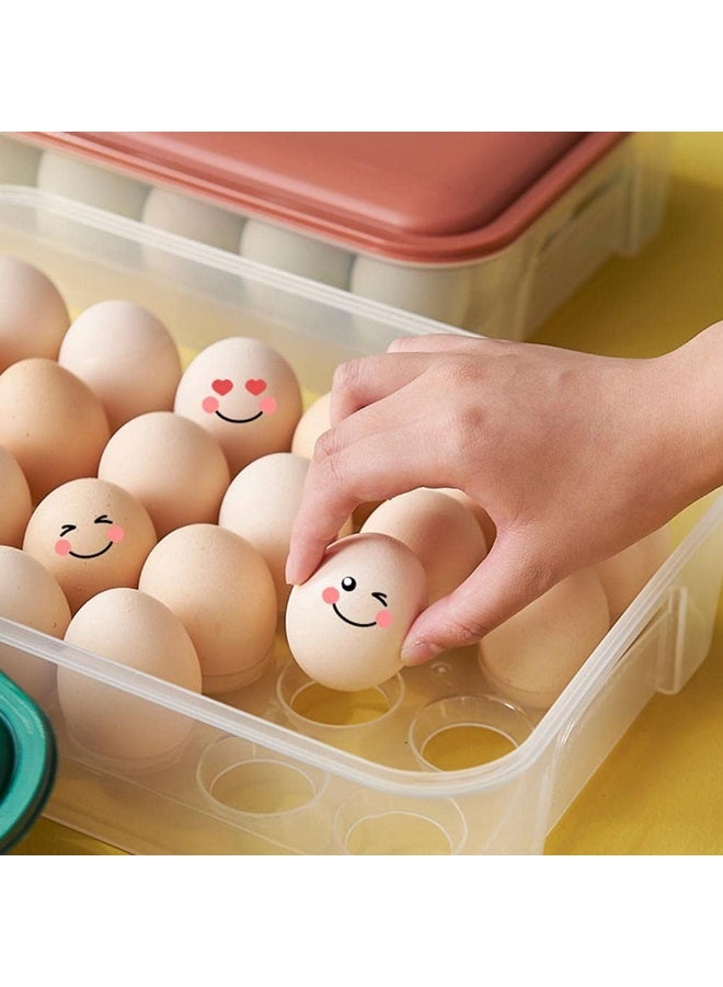 Portable Plastic Egg Storage Container for Refrigerator, 24-Capacity Stackable Egg Holder  - Image 5