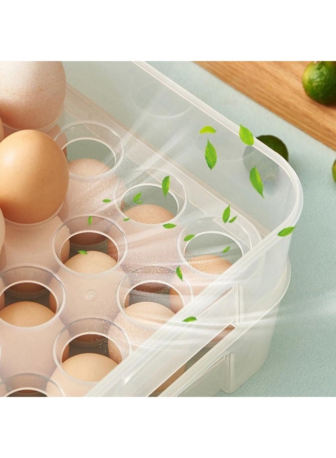 Portable Plastic Egg Storage Container for Refrigerator, 24-Capacity Stackable Egg Holder  - Image 3