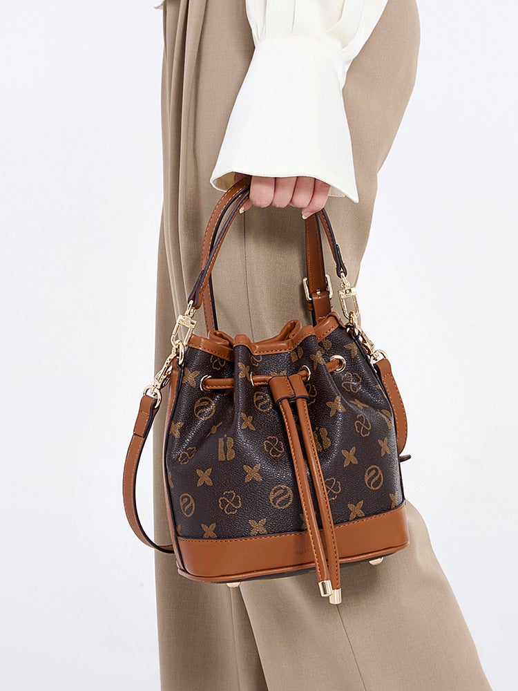 Bani Meizi Drawpack Bucket Bag Classic Old Flower Shoulder Crossbody Bag High-Value Light Luxury All-Match Women'S Handbag - Image 3