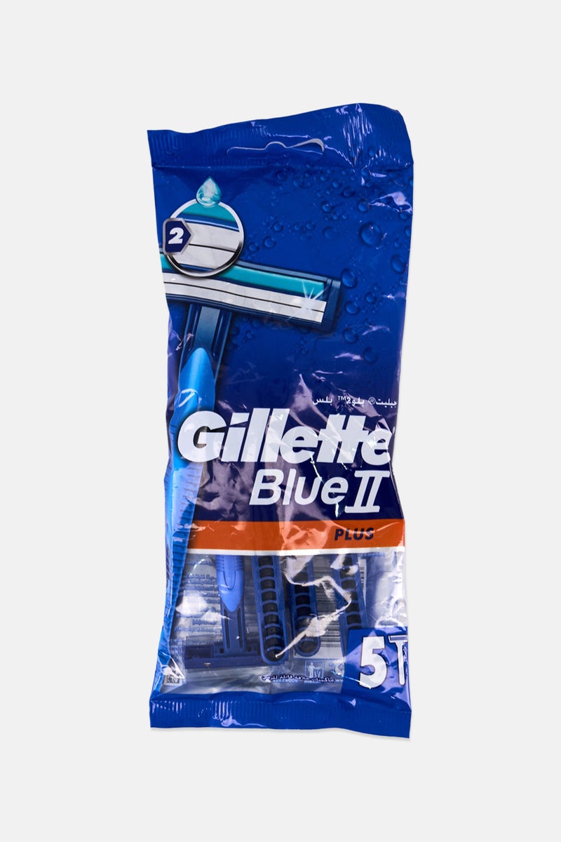 Gillette 5 قطع من شفرات الحلاقة القابلة للاستخدام لمرة واحدة للرجال باللون الأزرق - Image 1