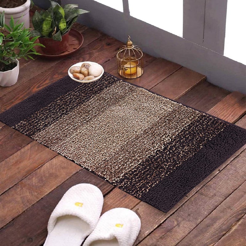 Kuber Industries Kuber Industries Soft Shaggy Door MatSuper Absorbent Cotton Floor Mat for Shoe Scraper Indoor and OutdoorPack of 2 Brown - Image 3