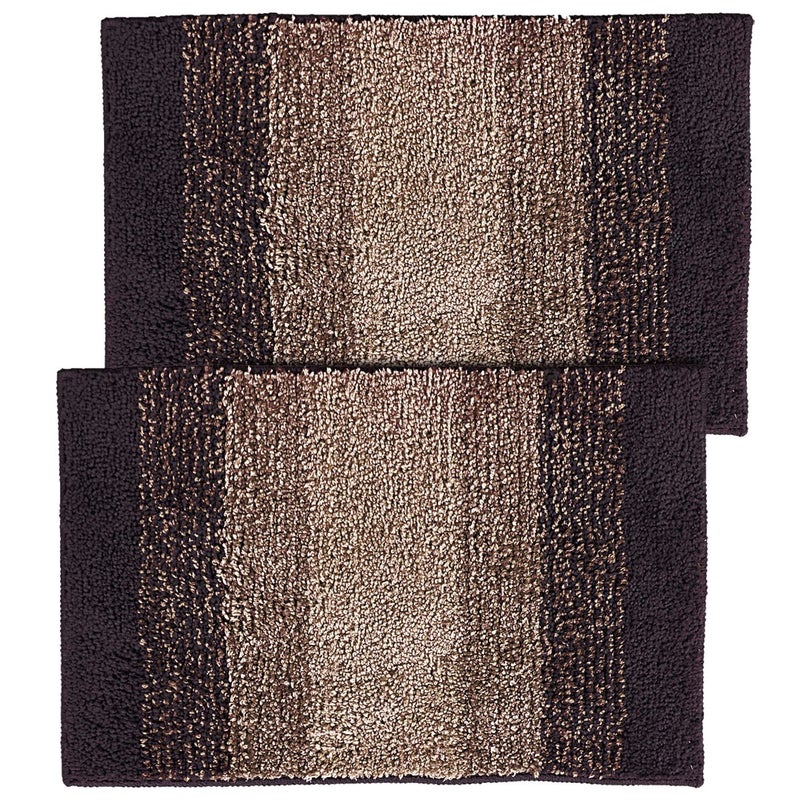 Kuber Industries Kuber Industries Soft Shaggy Door MatSuper Absorbent Cotton Floor Mat for Shoe Scraper Indoor and OutdoorPack of 2 Brown - Image 1